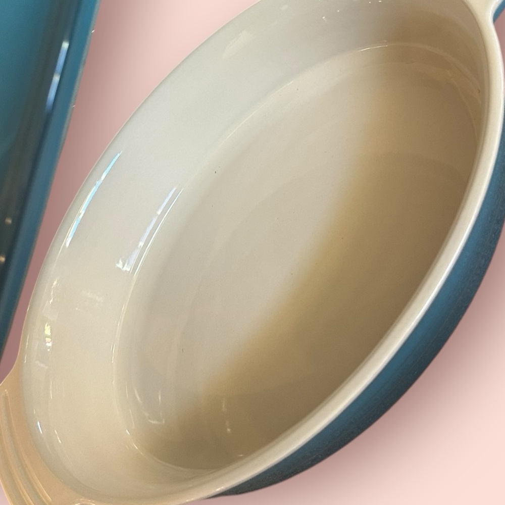 Le creuset blue classic oval baking dish with lid - Picture 4 of 6